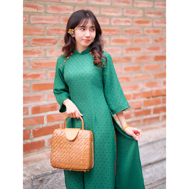 Green Tussah Silk Ao Dai