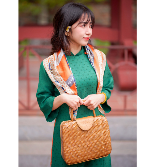 Green Tussah Silk Ao Dai