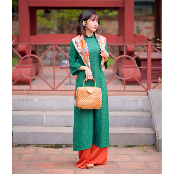 Green Tussah Silk Ao Dai