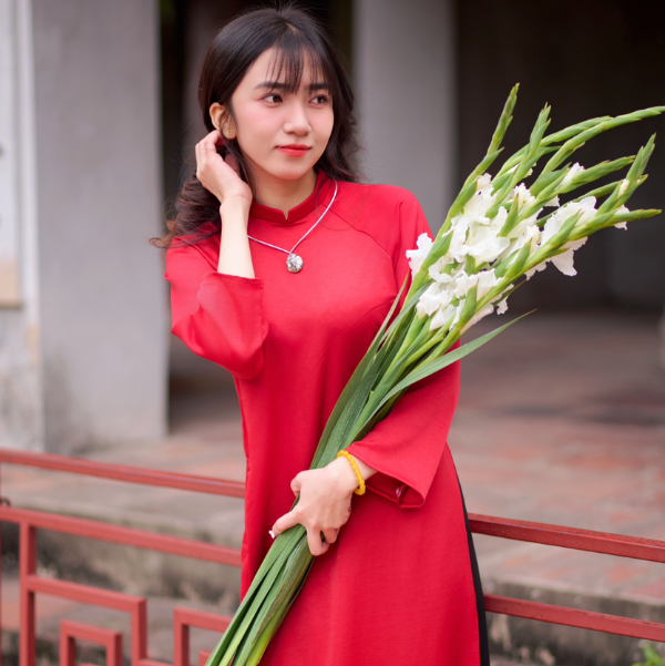 Wood Pattern Ao Dai