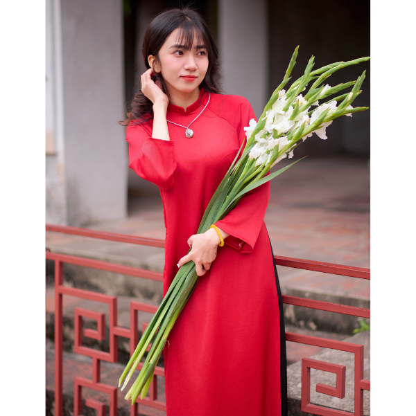 Wood Pattern Ao Dai