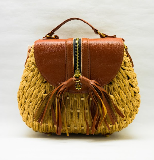 Leather Fabric Handbag