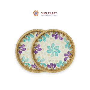 SP000873 - Khay tròn khảm trai viền mây 28cm